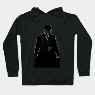 Thomas Shelby stands emotionally, well dressed, with a hat and looks down as abstract comic art (vers. 2) Hoodie